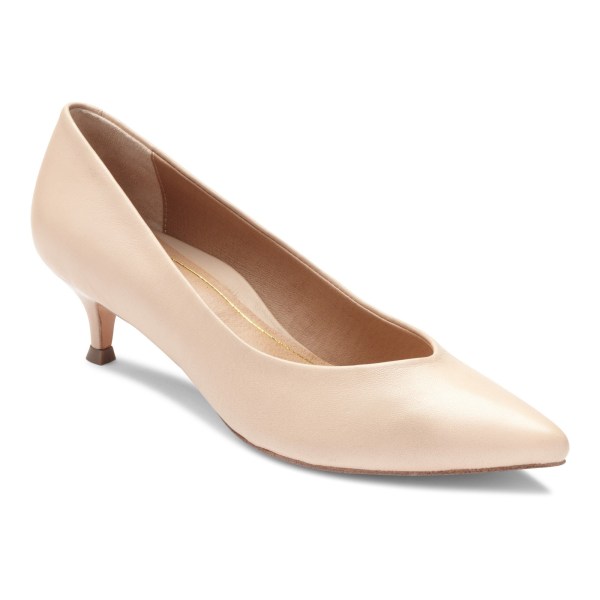 Vionic Heels Ireland - Josie Kitten Heel Cream - Womens Shoes Sale | KAOEG-8417